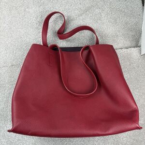 Street Level Red Faux Leather Large Tote with‎ Wristlet
